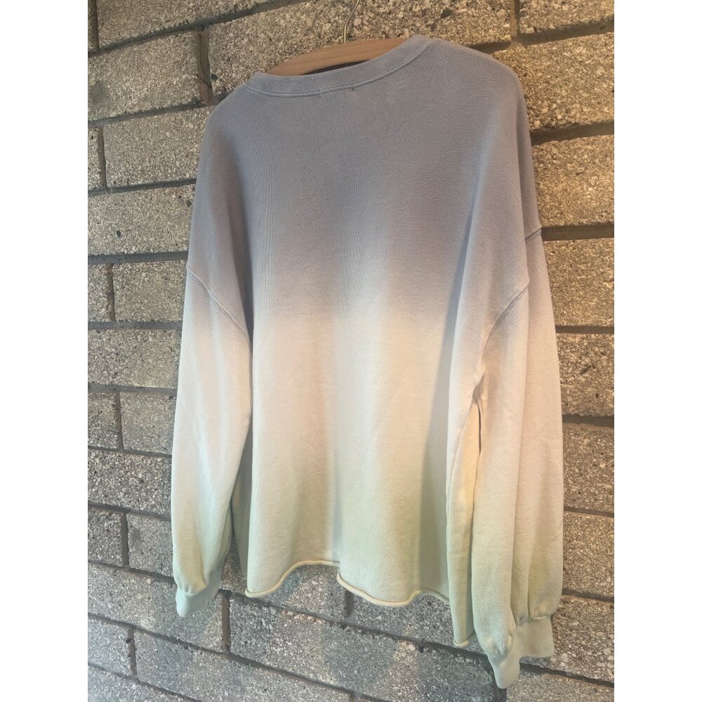 Rails Womens Gradient Crewneck Sweatshirt M Cotton Blend Blue & Cream Long Sleev - Picture 7 of 7